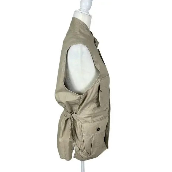Woolrich Cotton Fishing Vest Pockets Utility Cargo Khaki Men's Size XS Outdoors - Picture 5 of 15